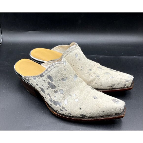 $1k 6.5 C back At The Ranch Crystal Pony Hair Cowgirl Mules Boots - Picture 4 of 8